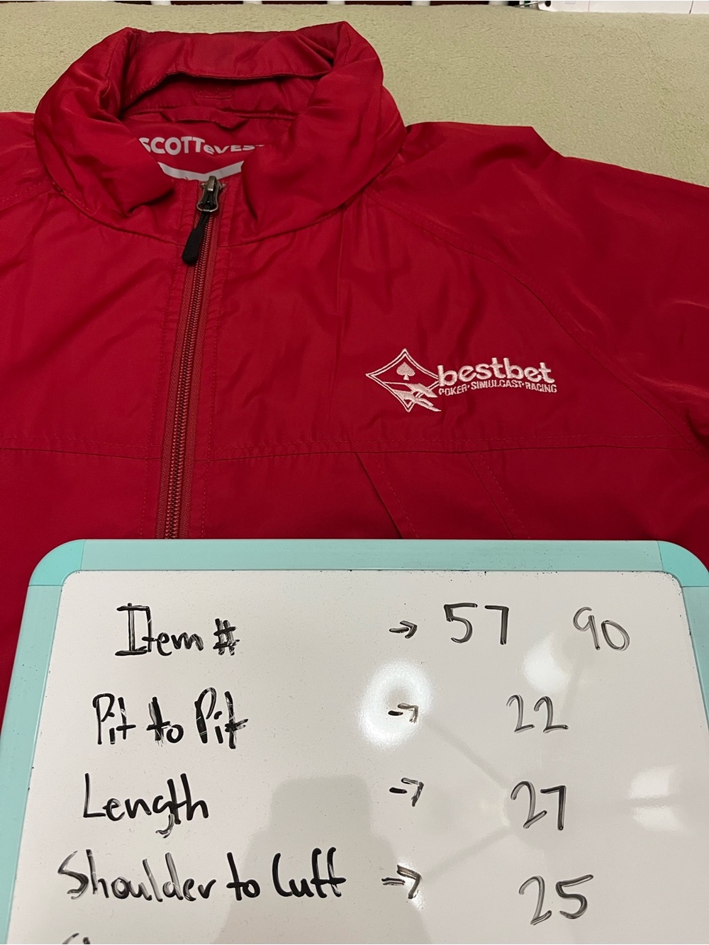 SCOTTeVEST Jacket Mens Medium Red Travel Windbreaker Full Zip Pockets TEC - Picture 9 of 9